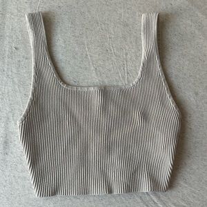 Aritzia Babaton Sculpt knit Tank matte pearl